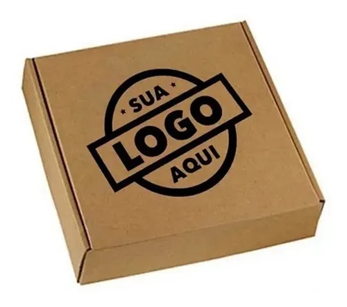 Caixa de papelão quadrada com impressão de logotipo circular personalizado